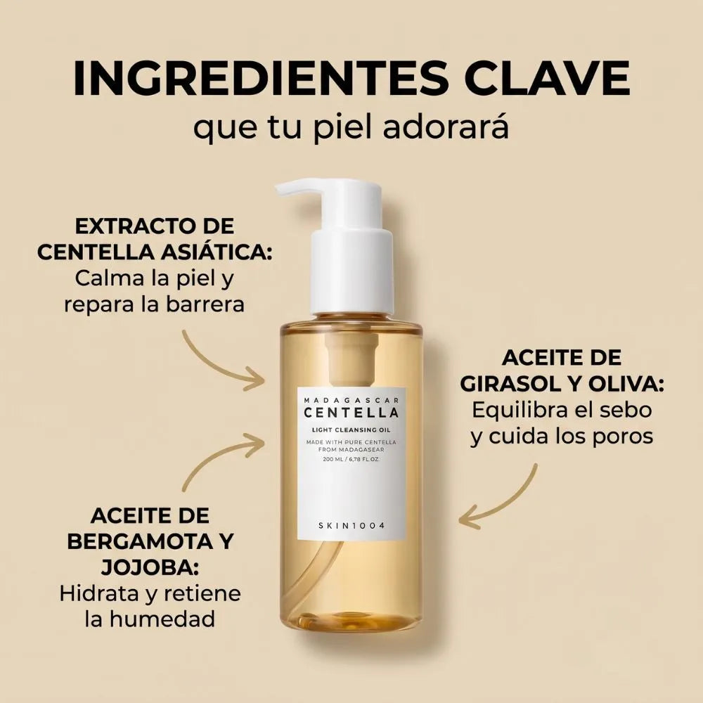Jabón en aceite, limpiador facial con Centella Asiática de Skin1004